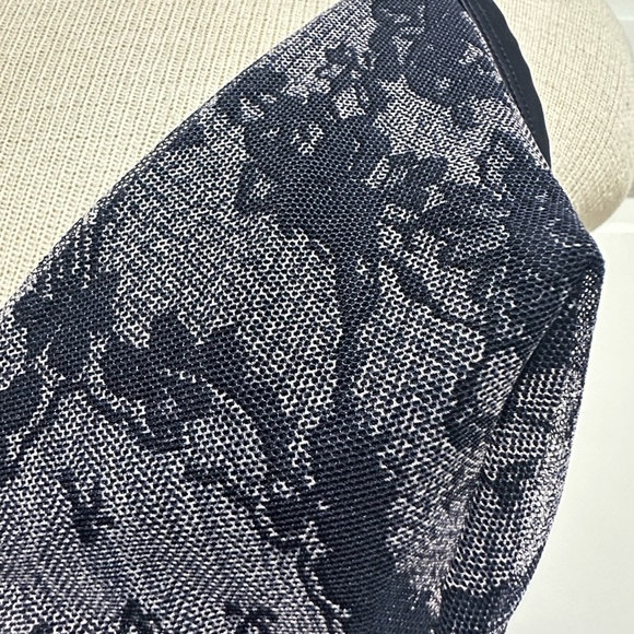 La Perla Deep Navy Satin Lace Chemise Slip Dress Size 4 - Picture 5 of 8